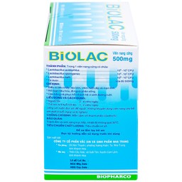 Men vi sinh sống Biolac Biopharco điều trị tiêu chảy, rối loạn tiêu hóa (10 vỉ x 10 viên)