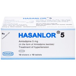 Thuốc Hasanlor 5 Hasan điều trị tăng huyết áp, đau thắt ngực (10 vỉ x 10 viên)