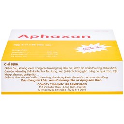 Thuốc Aphaxan Armephaco giảm đau, chống viêm (5 vỉ x 20 viên)