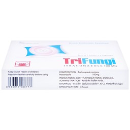 Thuốc Trifungi Pymepharco điều trị nhiễm nấm Candida ở miệng - họng (1 vỉ x 4 viên)