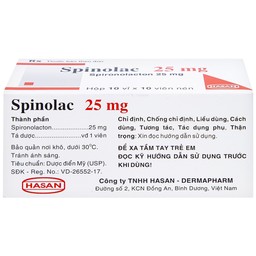 Thuốc Spinolac 25mg Hasan điều trị phù do tim sung huyết (10 vỉ x 10 viên) 