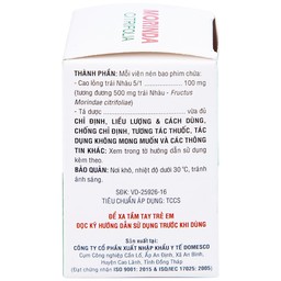 Thuốc Morinda Citrifolia Domesco điều trị đau nhức, sưng khớp, tăng huyết áp (50 viên) 