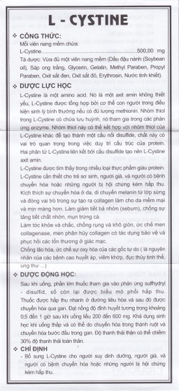 Viên nang mềm L-Cystine 500mg Medisun bổ sung cho người suy dinh dưỡng, kém hấp thu, sạm da (12 vỉ x 5 viên)