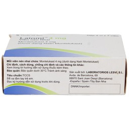 Thuốc Lainmi 4mg Lesvi phòng ngừa và điều trị hen (4 vỉ x 7 viên)