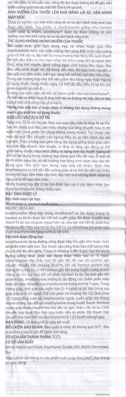 Thuốc Levothyrox 100µg Merck điều trị bướu giáp, suy giáp, ung thư giáp (2 vỉ x 15 viên)