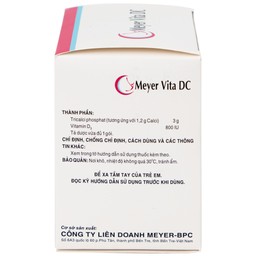 Cốm Pha Hỗn Dịch Uống Meyer Vita DC điều trị và phòng ngừa thiếu vitamin D và canxi, loãng xương (20 gói)
