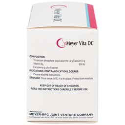 Cốm Pha Hỗn Dịch Uống Meyer Vita DC điều trị và phòng ngừa thiếu vitamin D và canxi, loãng xương (20 gói)