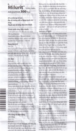Viên nén Milurit 300mg Egis Pharma điều trị bệnh gout, phòng ngừa bệnh sỏi axit uric (30 viên)