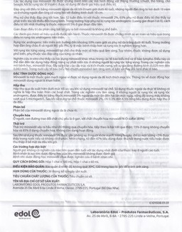 Thuốc Minox 50mg EDOL điều trị tại chỗ hói đầu và rụng tóc androgenic ở cả nam và nữ 60ml