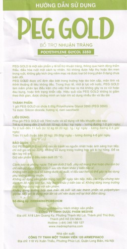 Bột nhuận tràng Peg Gold Medvie (30 gói x 6.65g) cải thiện tình trạng táo bón cho trẻ từ 6 tháng tuổi