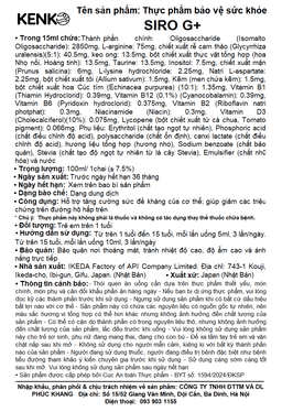 SIRO G+ Kenko hỗ trợ đường hô hấp trên, tăng cường đề kháng (100ml)