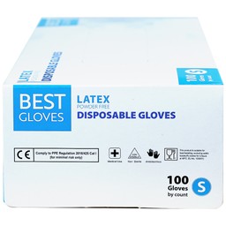 Găng tay y tế không bột, phủ Latex size S (100 cái) Powder Free Disposable 
