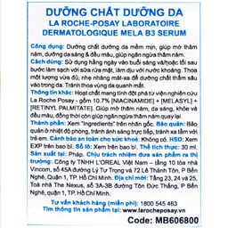 Tinh chất La Roche-Posay Mela B3 Serum dưỡng da mềm mịn, mờ thâm nám, da sáng và đều màu