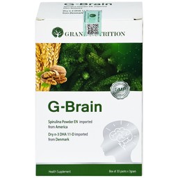 Cốm Trí Não G-Brain 3g Grand Nutrition bổ sung DHA và các vitamin hỗ trợ phát triển não bộ cho trẻ (30 gói)