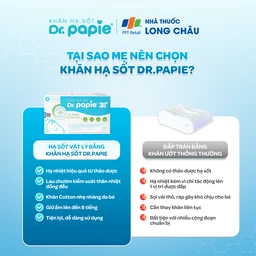 Khăn hạ sốt Dr.Papie 3M0+ Starmed (5 gói x 5 miếng) hạ nhiệt giảm sốt dùng cho trẻ từ 3 tháng tuổi