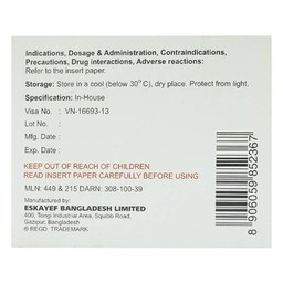 Thuốc Eskafolvit Capsule Eskayef phòng và điều trị bệnh thiếu máu do thiếu sắt (15 vỉ x 6 viên)