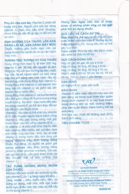 Dung dịch uống A.T Ascorbic Syrup 100mg bổ sung vitamin C, điều trị bệnh scorbut (30 gói x 5ml)