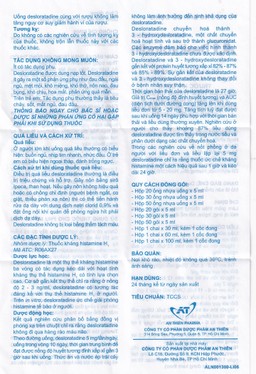 Dung dịch uống A.T Desloratadin An Thiên hương dâu giảm triệu chứng viêm mũi dị ứng, mày đay (30ml)