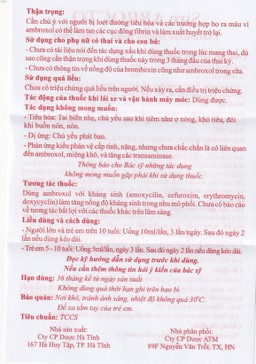 Siro Abrocto Dược Hà Tĩnh điều trị một số bệnh lý đường hô hấp (20 ống x 10ml)