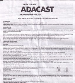 Thuốc xịt mũi Adacast Meraplion điều trị viêm mũi dị ứng, sung huyết và mất mùi, viêm mũi xoang (60 liều)