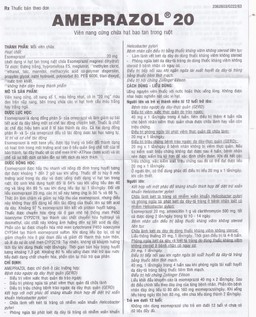 Thuốc AmePrazol 20mg OPV điều trị bệnh trào ngược dạ dày thực quản (5 vỉ x 6 viên)