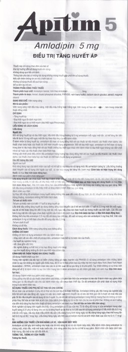 Thuốc Apitim 5 DHG điều trị tăng huyết áp (3 vỉ x 10 viên)