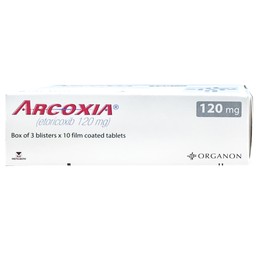 Thuốc Arcoxia 120mg Organon điều trị cấp tính và mãn tính thoái hoá khớp và viêm khớp dạng thấp (3 vỉ x 10 viên)