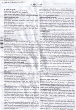 Thuốc Assovas 10mg Assopharma điều trị tăng cholesterol máu nguyên phát (3 vỉ x 10 viên)