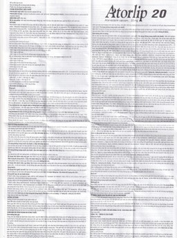 Thuốc Atorlip 20mg DHG điều trị tăng cholesterol toàn phần và LDL-cholesterol (3 vỉ x 10 viên)