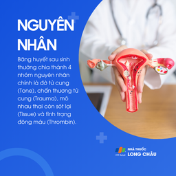 Nguyên nhân băng huyết sau sinh gồm đờ tử cung, chấn thương, sót nhau, rối loạn đông máu