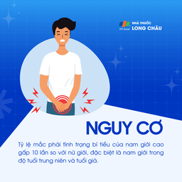 Nguy cơ: Nam giới, nhất là trung niên và cao tuổi, có nguy cơ mắc bí tiểu cao gấp 10 lần nữ giới