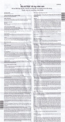 Thuốc Bilaxten 20mg Menarini điều trị viêm mũi dị ứng quanh năm hoặc theo mùa và mày đay (5 vỉ x 10 viên)