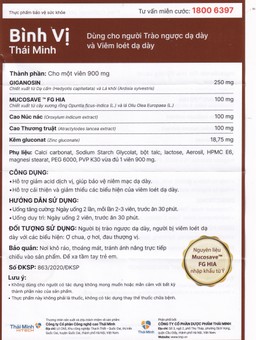 Viên uống Bình Vị Thái Minh hỗ trợ giảm acid dịch vị, giúp bảo vệ niêm mạc dạ dày (2 vỉ x 10 viên)