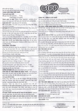 Thuốc Bipp zinc powder 70mg DHG giúp bổ sung kẽm, tăng cường sức để kháng cho trẻ em (24 gói x 1.5g)