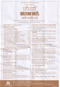 Siro ho bổ phế Nam Hà Chỉ Khái Lộ điều trị ho cảm mạo, ho gió, ho khan (125ml)