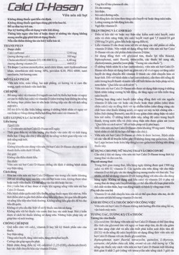 Viên sủi Calci D-Hasan điều trị loãng xương, bổ sung Canxi và Vitamin D (18 viên)