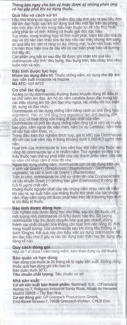 Viên đặt âm đạo Canesten 1 Day 500mg Bayer điều trị viêm âm đạo và cơ quan sinh dục ngoài (1 vỉ x 1 viên)