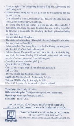 Viên nhai Carbogast Nadyphar điều trị bệnh dạ dày và đường ruột, di chứng của kiết lỵ (2 tuýp x 15 viên) 