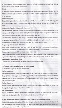 Thuốc Casilas-20 Davipharm điều trị rối loạn cương dương (2 vỉ x 2 viên)