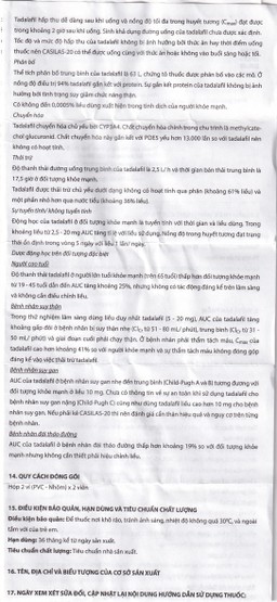 Thuốc Casilas-20 Davipharm điều trị rối loạn cương dương (2 vỉ x 2 viên)