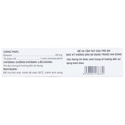 Thuốc Cebastin20 Dược 3-2 điều trị viêm mũi dị ứng, mày đay (3 vỉ x 10 viên) 