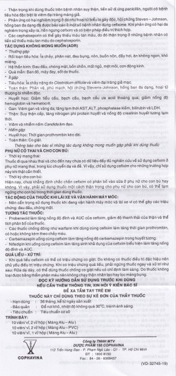 Thuốc Cefixim 200mg Cophavina điều trị nhiễm khuẩn (2 vỉ x 10 viên)