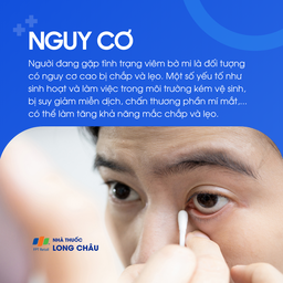 Viêm bờ mi, vệ sinh kém, môi trường ô nhiễm, miễn dịch yếu làm tăng nguy cơ chắp và lẹo