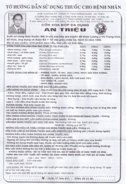 Cồn Xoa Bóp An Triệu hỗ trợ điều trị phong thấp, tê bại, đau lưng, nhức mỏi gân xương (100ml)