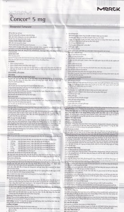 Thuốc Concor 5mg Merck điều trị tăng huyết áp, đau thắt ngực (3 vỉ x 10 viên)