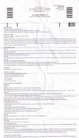 Dung dịch D-Cure 25000IU SMB phòng và điều trị thiếu vitamin D (1 vỉ x 4 ống)