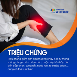Đau dọc từ mông xuống bắp chân, kèm sưng tấy, tê, ngứa ran hoặc co rút cơ