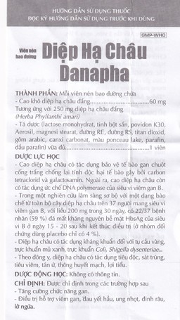Thuốc Diệp Hạ Châu Danapha tăng cường chức năng gan (90 viên)