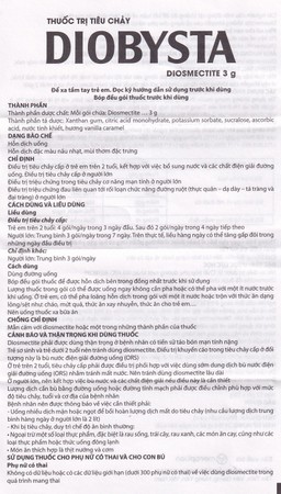 Thuốc Diobysta Merap điều trị tiêu chảy cấp và mạn (12 gói)