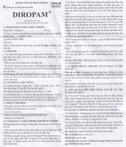 Thuốc Diropam 50mg Enlie điều trị triệu chứng đau thắt ngực giả, tiền mê sảng (2 vỉ x 10 viên)